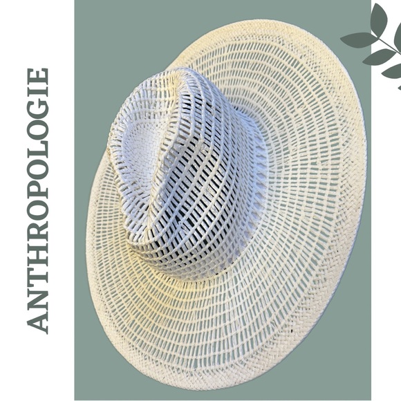 Anthropologie Wyeth Open Weave Rancher Sun Hat White One Size - Picture 3 of 7